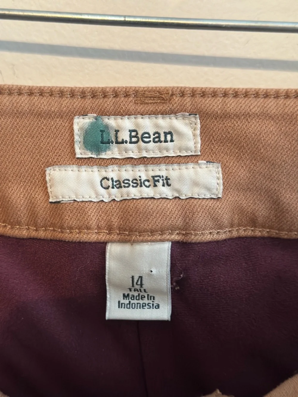 L.L.Bean Classic Fit Denim Jeans Women’s 14 Tall Tan Straight Leg 34x32 - Picture 4 of 9